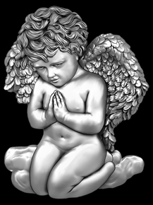 Ангелочек молится - картинки для гравировки